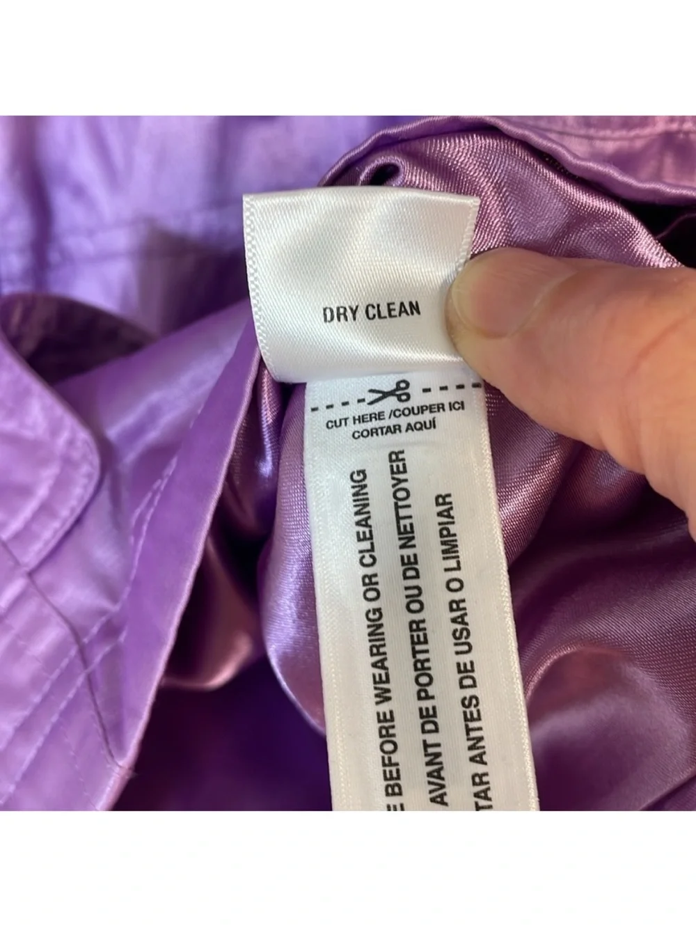LAURA ASHLEY Palm Beach Satin Jacket in African Violet. M. NWT. $128! - Picture 8 of 12